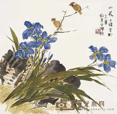田镛 山花 镜心 68×68cm